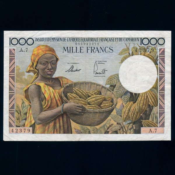 FRENCH EQUATORIAL AFRICA- ī/ī޷-P34-1,000 FRANCS-1957