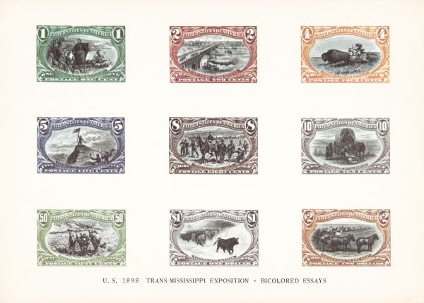 U.S.1898 TRANS MISSISSIPPI EXPOSITION-BICOLORED ESSAYS-EDUCARD-1972