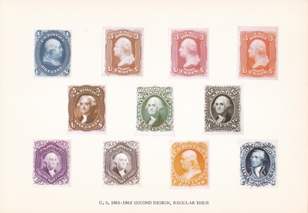 U.S. 1861~1862 SECOND DESIGN,REGULAR ISSUES-EDUCARD-1974