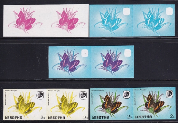 LESOTHO()-COLOR PROOF-#422-2s-IMPERF(2)-BUTTERFLIES()-1984.1.20