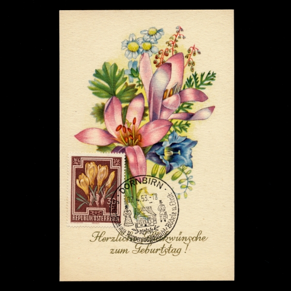 AUSTRIA(Ʈ)-߽øī(MAXIMUM CARD)-#B237-30+10g-CROCUS(ũĿ)-1948.5.14