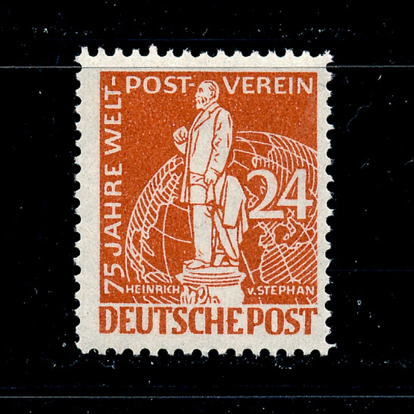 GERMAN OCCUPATION STAMPS()-#9N37-24pf-STATUE OF HEINRICH VON STEPHAN(θ  )-1949.4.9