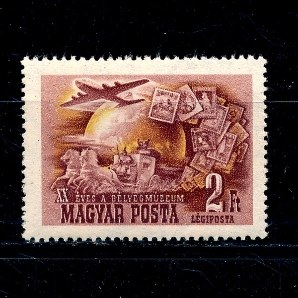 HUNGARY(밡)-#C68-2fo-PLANE,GLOBE,STAMPS AND STAGECOACH(ǥ ǥ)-1950.3.12