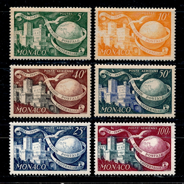 MONACO()-#A56(6)-UPU,PALACE,GLOBE,PIGEON(Ϲ  ,,,)-1949~50