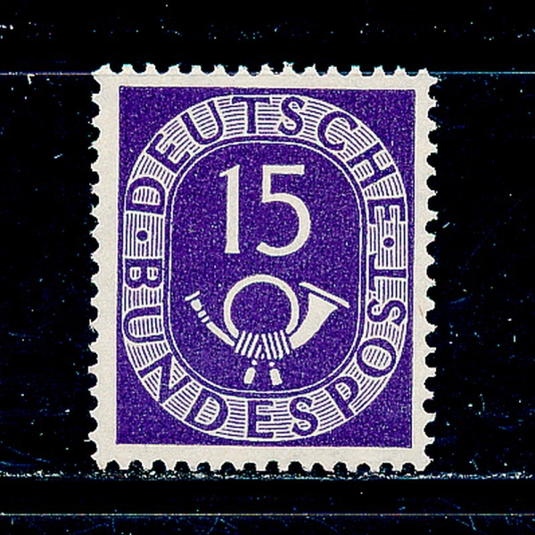 GERMANY()-#676-15pf-NUMBERIAL AND POST HORN(Ʈ ȥ)-1951
