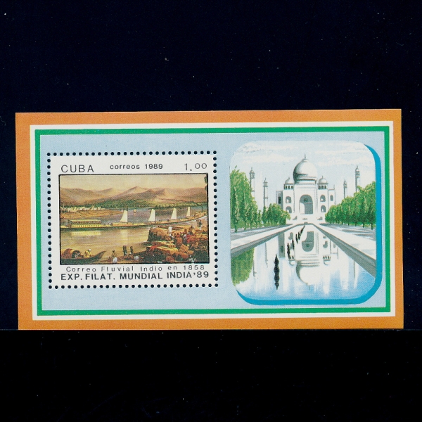 CUBA()-SOUVENIR SHEET-#3100-1p-INDIAN RIVER POST,1858(ǥ ǥ)-1989.1.20