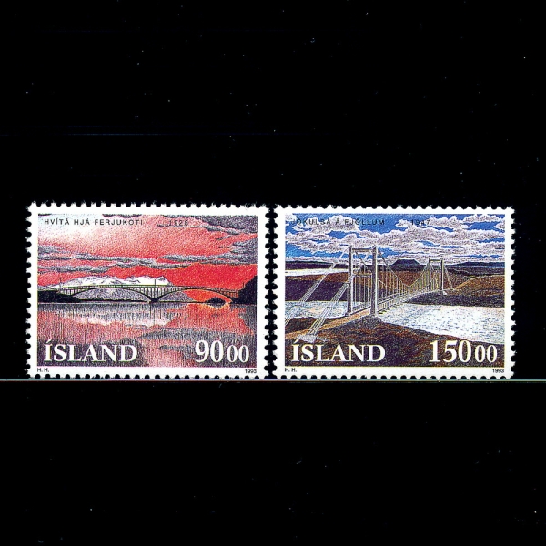 ICELAND(아이슬란드)-#766~7(2종)-BRIDGES(다리)-1993.3.10일