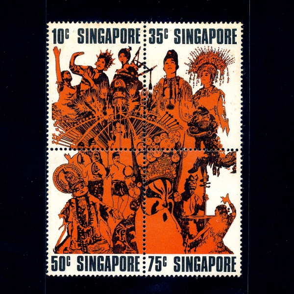 SINGAPORE(싱가포르)-#179~182(4종)-ENTERTAINERS(연애인,축제)-1973.8.9일