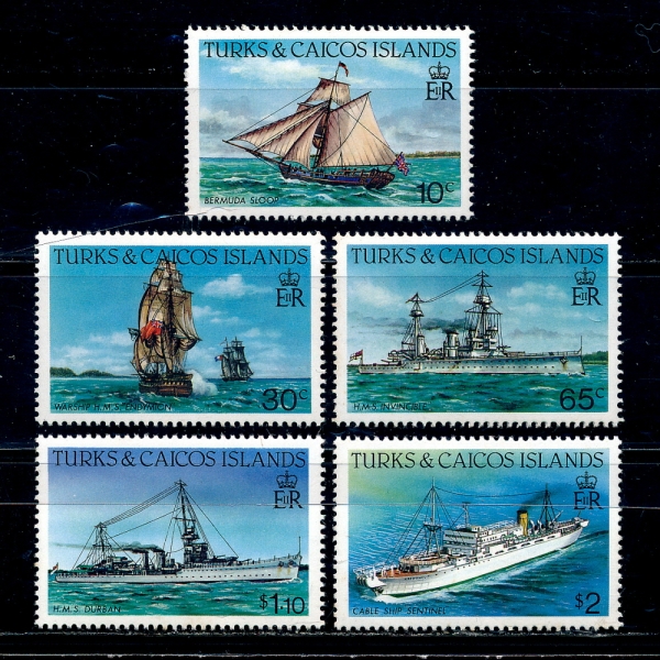 TURKS AND CAICOS ISLANDS(터크스 케이커스 제도)-#A103(5종)-SHIPS(선박)-1985년