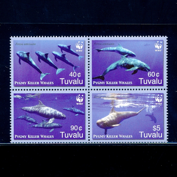 TUVALU(투발루)-#1022a~d(4종)-WORLDWIDE FUND FOR NATURE,WHALES(야생동물보호기구,고래)-2006.11.9일
