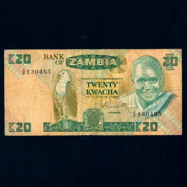 ZAMBIA--P27a-K.KAUNDA(ɳ׽ ī-)-20 KWACHA-1980~88