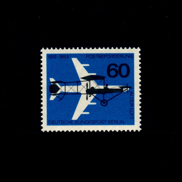 GERMAN OCCUPATION STAMPS(베르린)-#9N208-60pf-GELBER HUND, 1912, AND BOEING 707(겔버 훈드 1912,보잉 707)-1962.9.12일