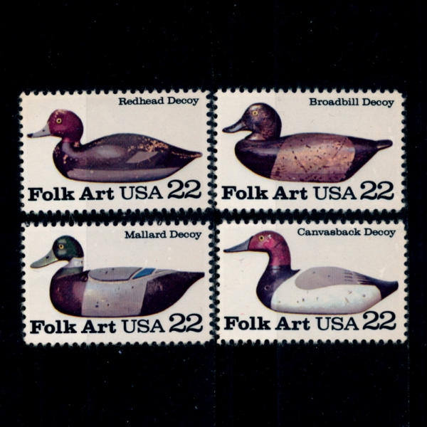 UNITED STATES(̱)-#2138~41(4)-AMERICAN FOLK ART, DUCK DECOYS( )-1985.3.22