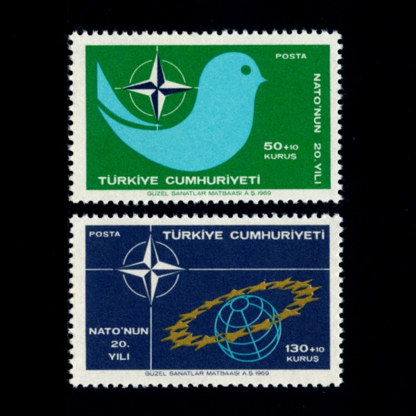 TURKEY(Ű)-#B128~9(2)-NATO EMBLEM AND DOVE(ϴ뼭ⱸ,)-1969.4.4