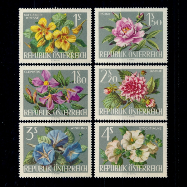 AUSTRIA(Ʈ)-#719~24(6)-FLOWERS(Ĺ)-1964.4.17