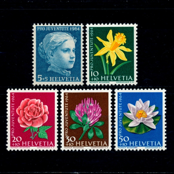 SWITZERLAND()-#B339~43(5)-ALBERT ANKER AND FLOWERS(˺극Ʈ 繫 Ŀ,Ĺ)-1964.12.1