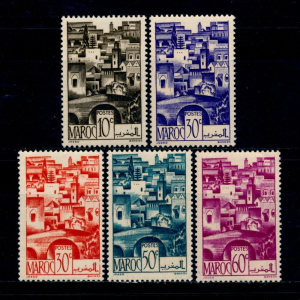 FRENCH MOROCCO(프랑스령 모로코)-#221~4, 236(5종)-THE TERRACES(테라스)-1947년