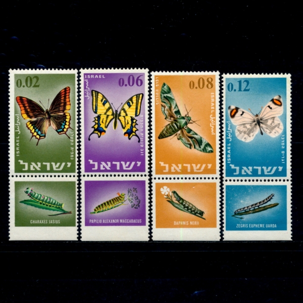 ISRAEL(̽)-TAB-#304~7(4)-BUTTERFLIES AND MOTHS(,)-1965.12.15