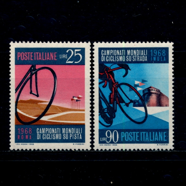 ITALY(Ż)-#987~8(2)-BICYCLE WHEEL AND BICYCLE( ,)-1968.8.26