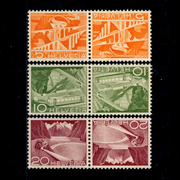 SWITZERLAND()-TETE BECHE PAIR-#329~30,332(3)-VIADUCTS, MT. RAILROAD AND RESERVIR GRIMSEL(, ö,׸ ȣ)-1949.8.1
