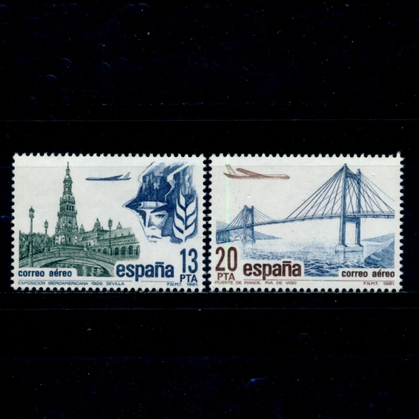 SPAIN()-#C179~80(2)-PLAZA DE ESPANA, SEVILLE AND RANDE RIVER BRIDGE, PONTEVEDRA( , ٸ)-1981.11.26