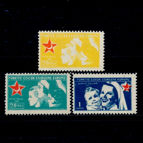 TURKEY(Ű)-#RA161~3(3)-NURSE AND CHILDREN(ȣ,)-1954