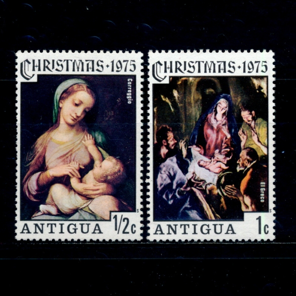 ANTIGUA(Ƽ )-#394~5(2)-VIRGIN AND CHILD, BY CORREGGIO( Ʊ,Ͽ  ڷ)-1975.11.17