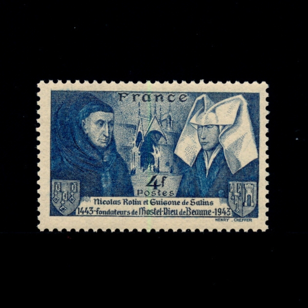 FRANCE()-#466-4f-NICOLAS ROLIN, GUIGONE DE SALINS AND HOSPITAL OF BEAUNE(ݶ Ѹ,  췩,ȣǽ  )-1943.7.21