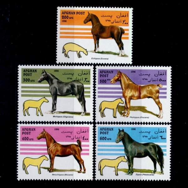 AFGHANISTAN(Ͻź)-#1418~22(5)-HORSES()-1996