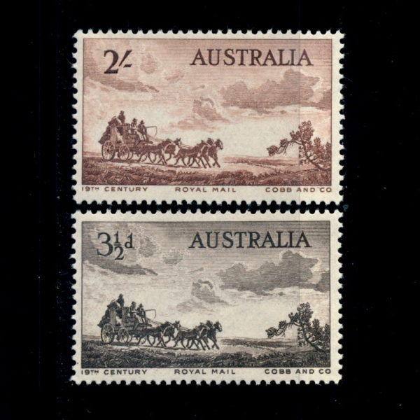 AUSTRALIA(Ʈϸ)-#281~2(2)-COBB AND COMPANY MAIL COACH( )-1955.7.6