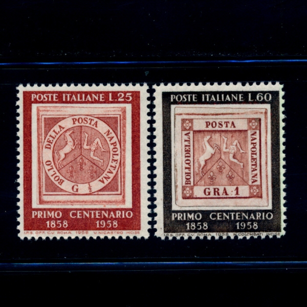 ITALY(Ż)-#752~3(2)-CENTENARY OF THE STAMPS OF NAPLES( ǥ 100ֳ)-1958.10.4