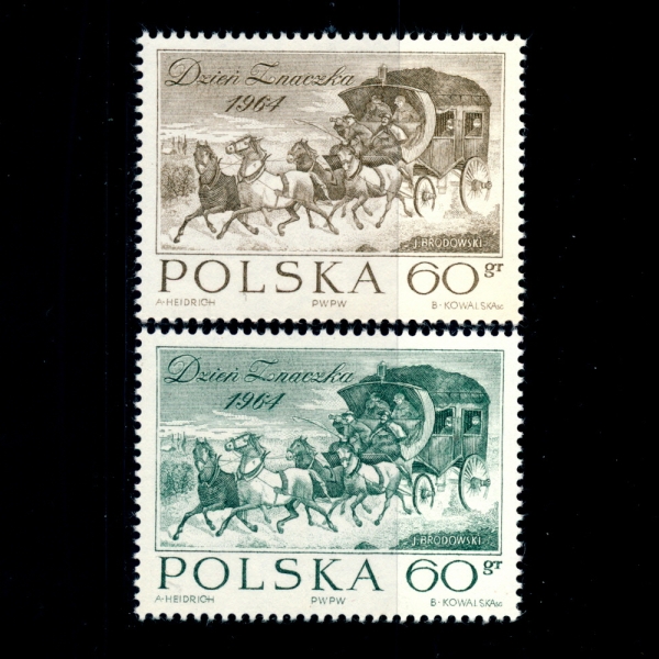 POLAND()-#1270~1(2)-STAGECOACH BY JOSEF BRODOWSKI( εŰ ,)-1964.10.9
