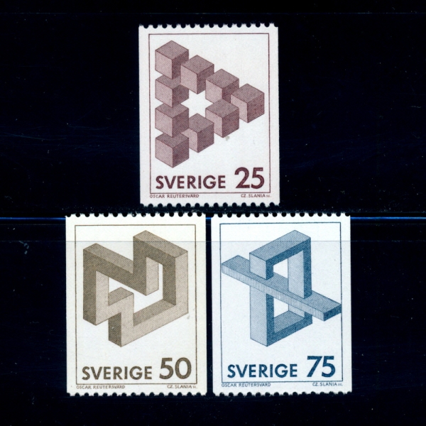 SWEDEN()-#1396~8(3)-GEOMETRIC FIGURES( )-1982.2.16