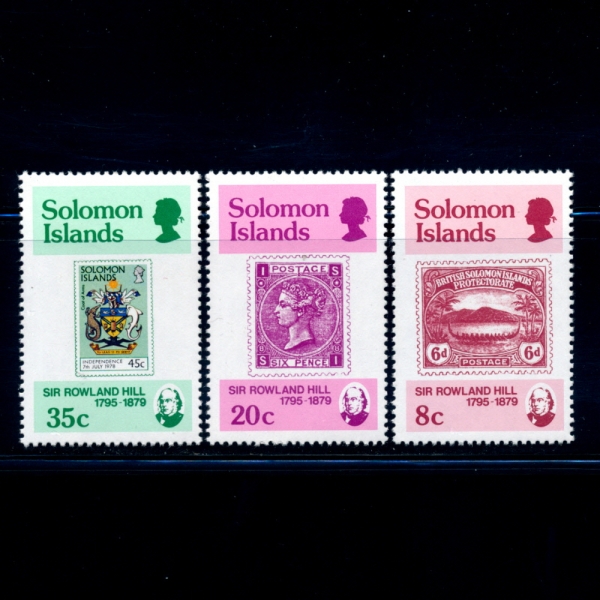 SOLOMON ISLANDS(ַθ )-#393~5(3)-SOLOMON ISLANDS AND ROWLAND HILL(ַθ ,ѷ )-1979.8.16