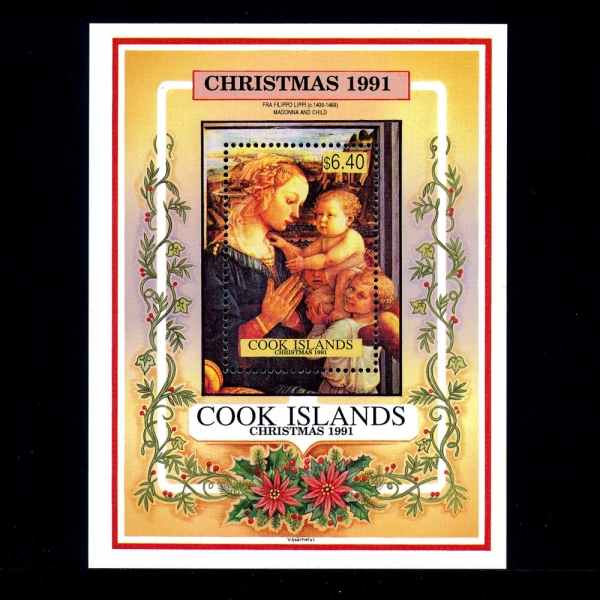 COOK ISLANDS( )-SOUVENIR SHEET-#1054-CHRISTMAS AND PAINTINGS(,ȭ)-1991.11.12