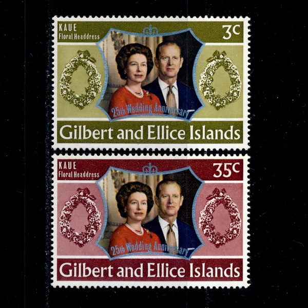 GILBERT & ELLICE ISLANDS(Ʈ  )-#206~7(2)-QUEEN ELIZABETH II AND PRINCE PHILIP(ں, ʸ)-1972.11.20