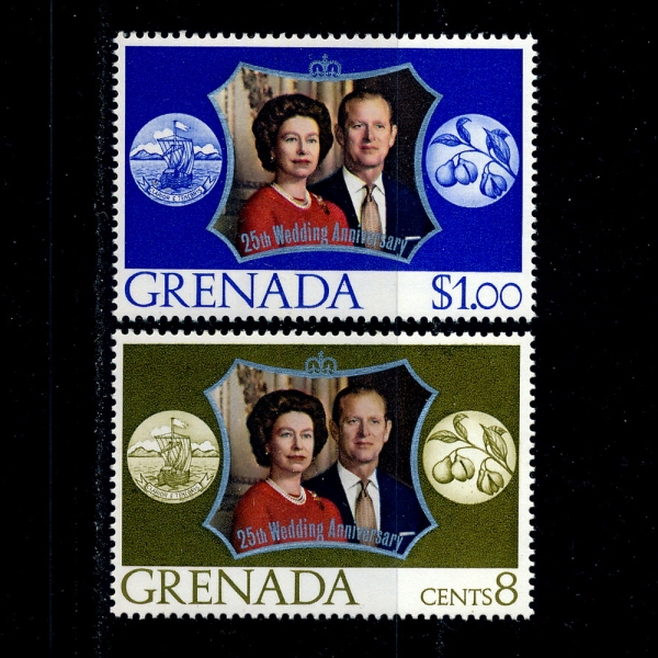 GRENADA(׷)-#466~7(2)-QUEEN ELIZABETH II AND PRINCE PHILIP(ں, ʸ)-1972.11.20